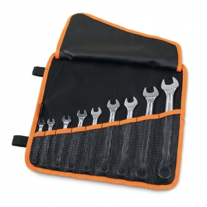 Kit de 9 chaves combinadas, cromadas brilhantes (item 42MP) em bolsa de poliéster