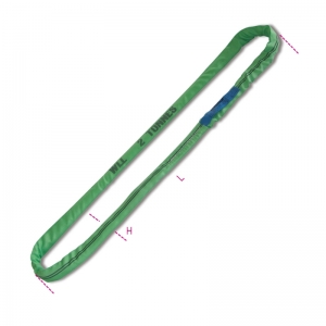 Eslingas para elevação de 2 t, anel contínuo de fita, verde, alta tenacidade de poliéster (PES)