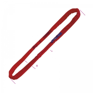 Eslingas para elevação de 5 t, anel contínuo de fita, vermelho, alta tenacidade de poliéster (PES)