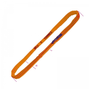 Eslingas de elevação em anel, laranja, 10 t, cintas de alta tenacidade em poliéster (PES)