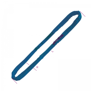 Eslingas de elevação em anel, azul, 8 t, cintas de alta tenacidade em poliéster (PES)
